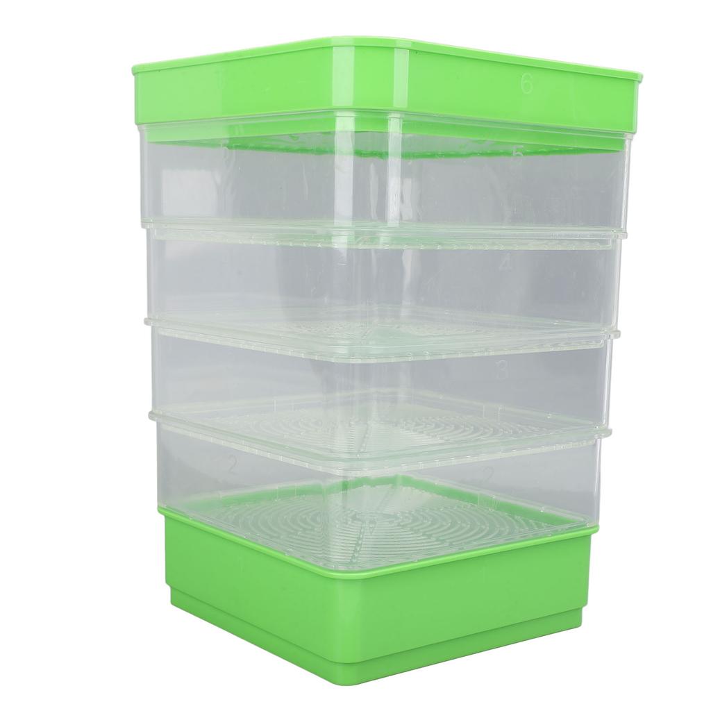 Штабелируемый набор проращивателя 4 яруса Компактный Многоцелевой поддон для выращивания микрозелени и ростков фасоли