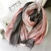 Scarf Autumn and Winter New Japanese Korean Striped Pure Color Cotton Linen Scarves for Women Muslim