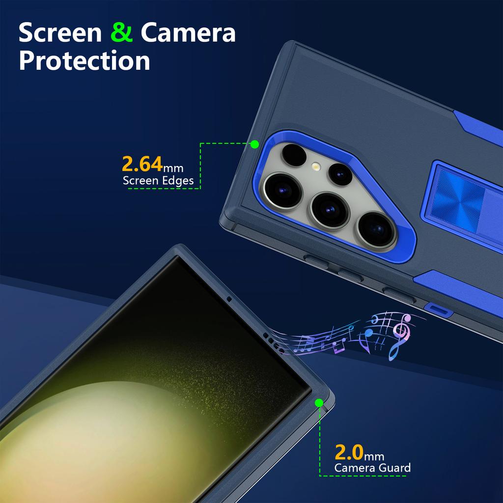 For Samsung Galaxy S24 Ultra Shockproof Case Kickstand TPU+PC Phone Cover