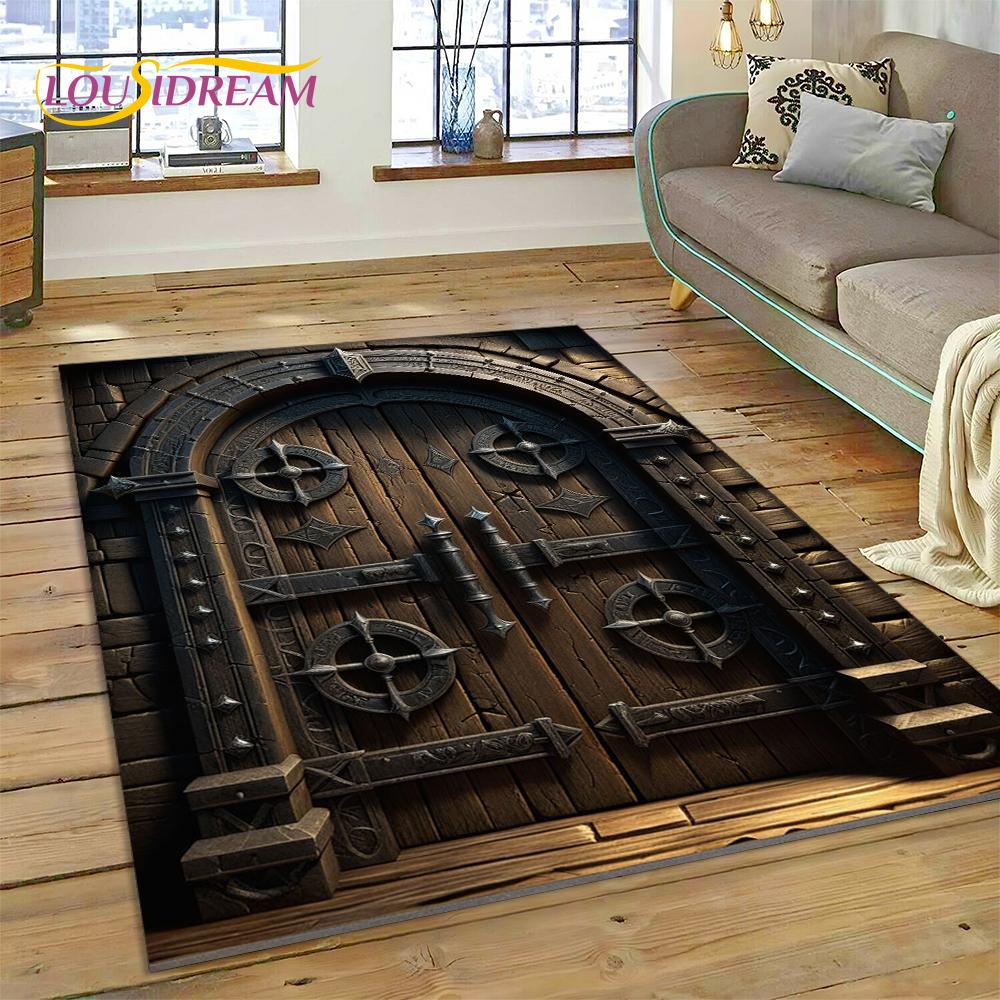3D Ковер-иллюзия Ворота Храма Бога для Гостиной, Спальни, Дома, Декор Дивана, Ковер для Игровой Зоны Детей, Нескользящий Коврик