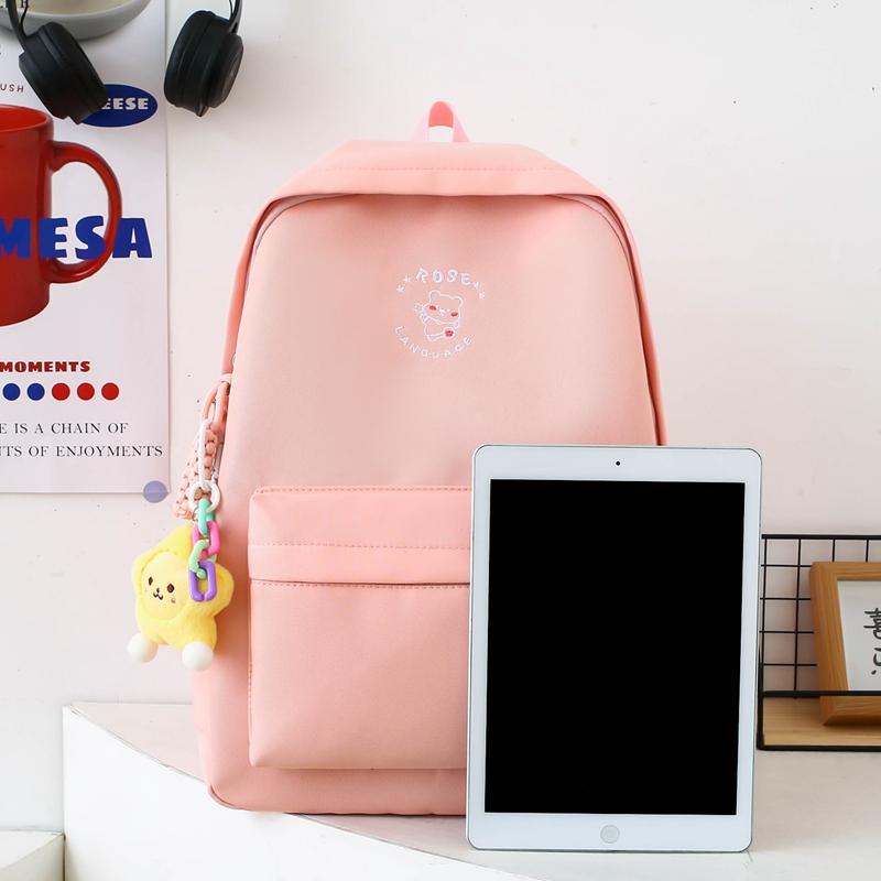 Комплект из трех рюкзаков с мультяшным принтом, школьный рюкзак для девочек, большой вместимости, для учеников начальной и средней школы