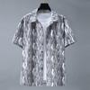 Men's Short Sleeve Shirts Summer Fashion Plus Size 4XL-11XL Oversized Striped Shirt Men