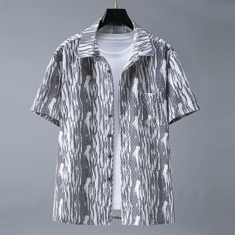 Мужские рубашки с коротким рукавом, летняя мода, большие размеры 4XL-11XL, полосатая рубашка большого размера, мужская рубашка