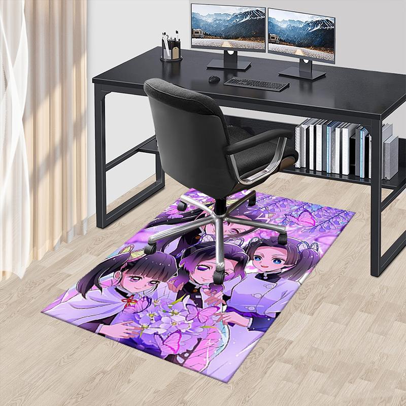 1pc Butterfly Cat Ears Office Chair Mat: Anime Cartoon Design, Non-Slip Carpet for Home Decor, Suitable for All Seasons - Perfect Gift for Fans!Q011