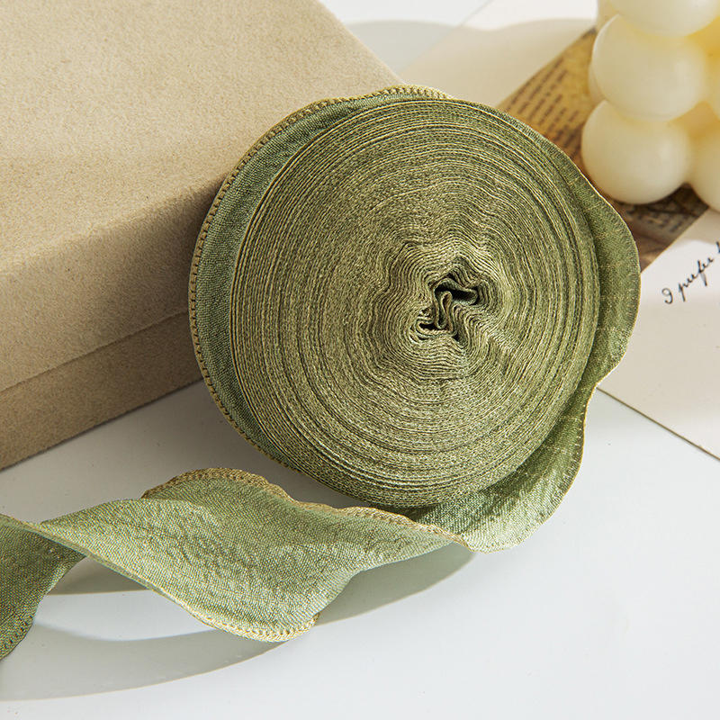 DIY Cake Bouquet Flower Fish Tail Yarn Packaging Ribbon Ruffle Lace Folding Ribbon Linen Wave Lace Ribbon
