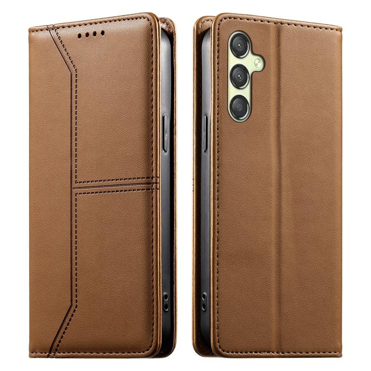 Stitched Line Magnetic RFID Vegan Leather Phone Case, Card Slots Wallet Shockproof Protective Flip Cover For Samsung Galaxy A06 / A07 4G / 5G