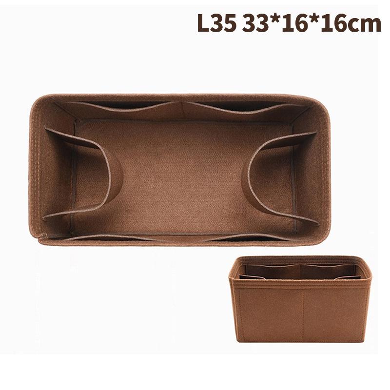 25 30 35 Органайзер-вставка из фетра для сумки, органайзер для макияжа, органайзер для сумочки, дорожный внутренний кошелек, портативные косметички