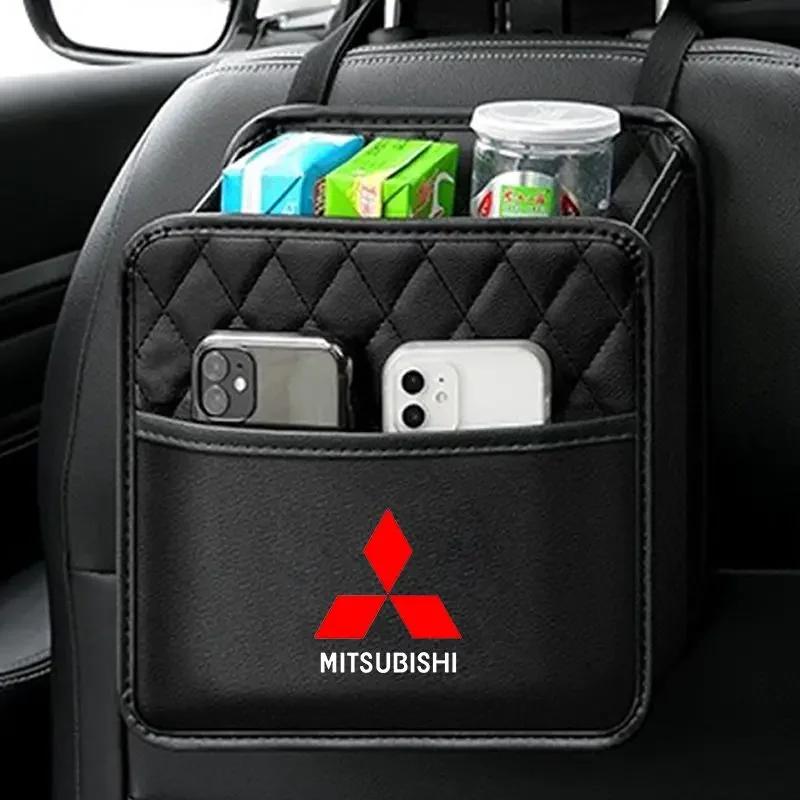 Car Seat Hanger Storage Bag Handbag Seats Cup Pockets Stowing Tidying Emblems For Mitsubishi lancer asx outlander pajero l200