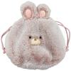[Stream] Large Drawstring Bag, Drawstring Pouch, Rabbit Design, Fluffy, Small Item Storage, Gusset, Cute, Plush Toy, TY036-F
