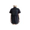 Solid Color Logo Micro Mark Casual Stand Collar Short Sleeve Dress Women Dresses Black DM6197-010