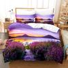 Purple Duvet Cover Set 3D Polyester Comforter Cover Lavender Butterfly Romantic Theme King Queen Size For Kids Girls Women Boys