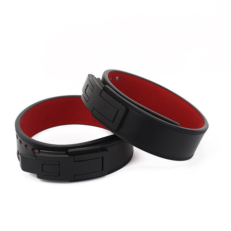 Силовой и фитнес-тяжелоатлетический пояс, чистый черный защитный пояс + силовой подъемный пояс из воловьей кожи, защитный пояс + спортивное защитное оборудование
