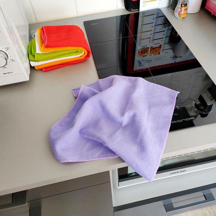 Салфетки из микрофибры - Разноцветные - Набор из 5 штук - 30x30 см - Сверхвпитывающие - Машинная стирка