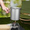 Titanium Hanging Pot Camping Hiking Outdoor Cooking 1.45L Lightweight Foldable Handle 1-2 Person