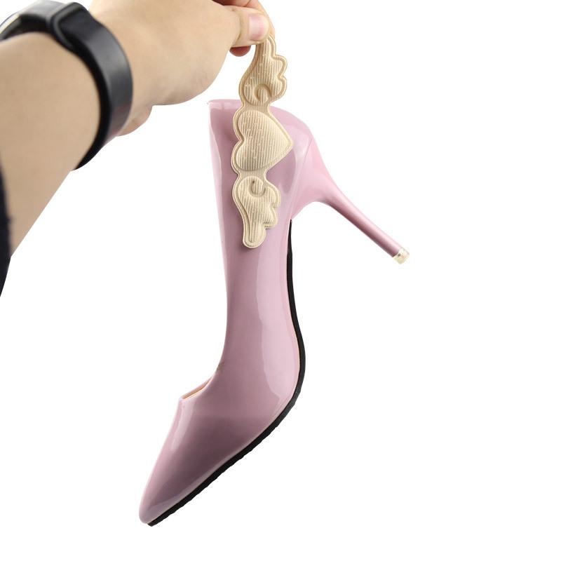 Женские губчатые подушечки для пяток, клейкие пластыри в виде крыльев ангела для облегчения боли, наклейка на обувь на высоких каблуках, подкладка для ухода за ногами, захваты, стелька, подушка