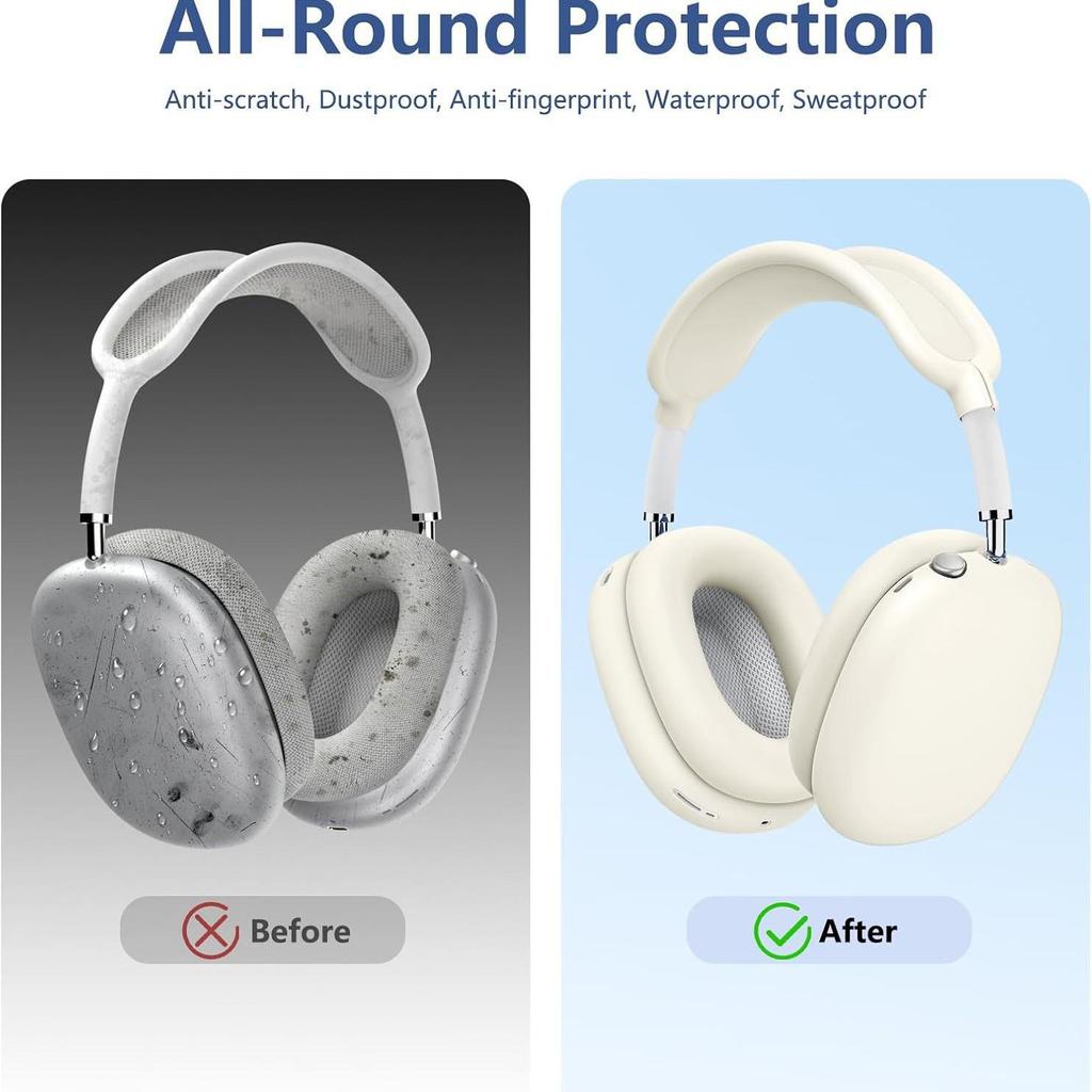 Силиконовый защитный чехол однотонный для AirPods Max - Мягкий чехол-оболочка для накладных наушников