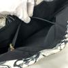 CHANEL Camelia Chevron Corduroy Shoulder Bag with Ribbon Tote Bag White/Black