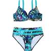 2024 European & American Floral Gathered Bikini Swimsuit