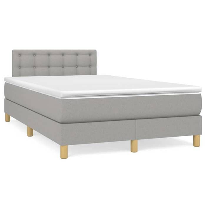 Cadre de lit avec matelas - Maison Exclusive - Gris clair - 120x190 cm - Bande LED