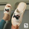 Модные милые тапочки-шлепанцы с котенком, нескользящие, удобные для дома и спальни, игривый дизайн кошки, тапочки из мягкой ткани, милые тапочки
