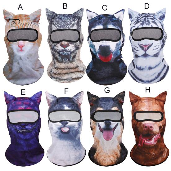 Летняя велосипедная защита для лица, шейный платок, ветрозащитный, защита от ультрафиолета, дышащий, мужской и женский уличный 3D-шлем с изображением животных, полностью покрывающий шею шарф с капюшоном
