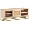 TV Stand 110 x 30 x 40 cm Solid Mango Wood and Iron