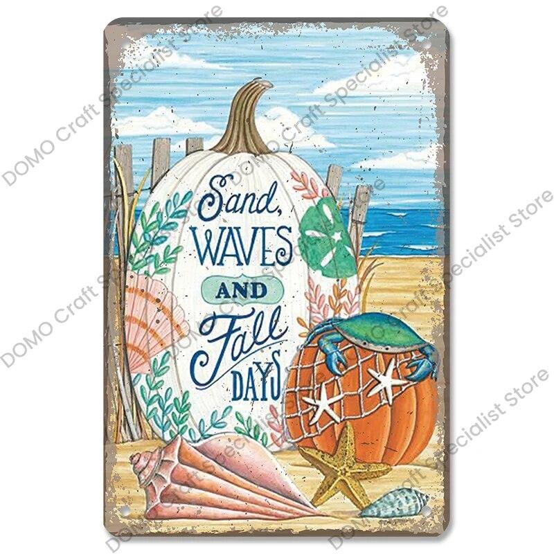 Приветственный плакат, металлическая пластина, винтажная тыква, подсолнух, птица, металлические жестяные знаки, настенный декор, садовая дверь, кафе, вечеринка