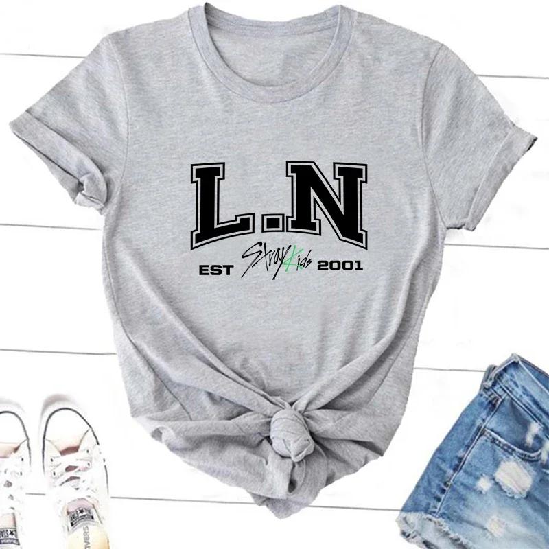 Футболки с участниками Stray Kids ZX TEE Футболка в корейском уличном стиле Футболка с графикой K-pop концерта SKZ Бан Чан Чанбин Ли Но Группа Музыкальная футболка