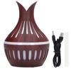 300ml USB Air Humidifier Wood Grain Aromatherapy Diffuser with LED Ambient Light 5V 1A