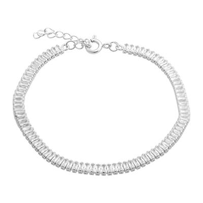Серебряный браслет с фианитами, вес изделия 4,78 гр (2175032)