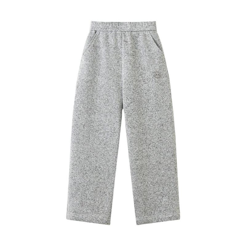 ASK JUNIOR Kids' Winter Fleece-Lined Knitted Straight-Leg Trousers
