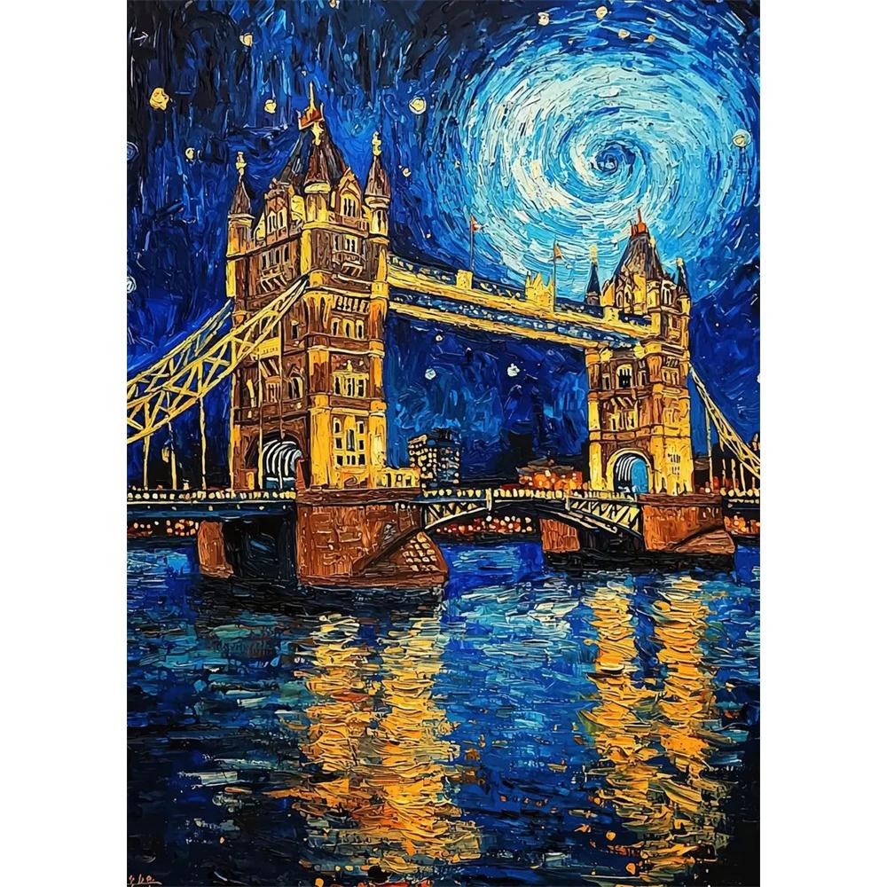 Алмазная живопись своими руками Винтажный абстрактный пейзаж Ван Гога Мозаичная вышивка Набор для вышивания крестиком Гостиная Домашнее искусство Настенный декор
