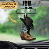 Car Rear View Mirror Pendant Arcylic Hangings Car Accessories Car Ornament Gift Craft Decor Sling Design Cowboy Boots And Hats