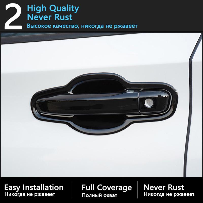 Chrome Gloss Black Door Handle For Dodge Ram Pickup 1500 2500 3500 4000 2009~2018 Carbon Fiber Exterior Car Accessories Stickers