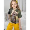 Детские футболки Футболка для девочек Топ с забавным принтом кота 3D Одежда для детей Одежда для девочек Одежда для девочек 10 лет Детская