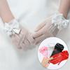Thin Lace Mesh Gloves Bow Knot Etiquette Dress Gloves Holiday Princess Birthday Party Gloves