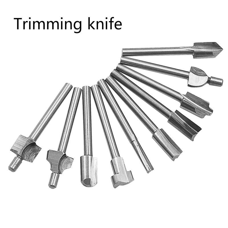 HSS титановый фрезерный роторный фрезерный станок для напильника, резьба по дереву, резной нож, резак, инструменты, аксессуары, хвостовик 3 мм, мини фрезы из быстрорежущей стали