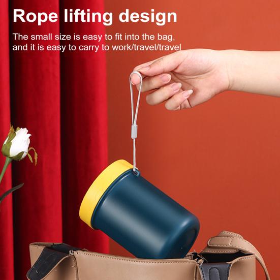 500ML Insulated Soup Cup with Buckle Lid Vacuum Food Jar Leakproof Wide Mouth