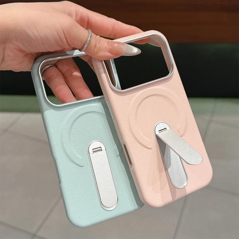 Чехол-подставка из кожи с магнитом для IPhone 17 16 15 14 13 17 Pro Max для беспроводной зарядки Magsafe Ударопрочный чехол