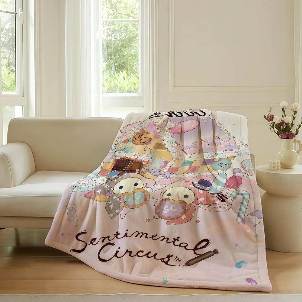 Cartoon cute S-SentiMental C-Circus Blanket For Sofa Office Bed Plane Travel Sleep Read Relax Camping Soft And Warm