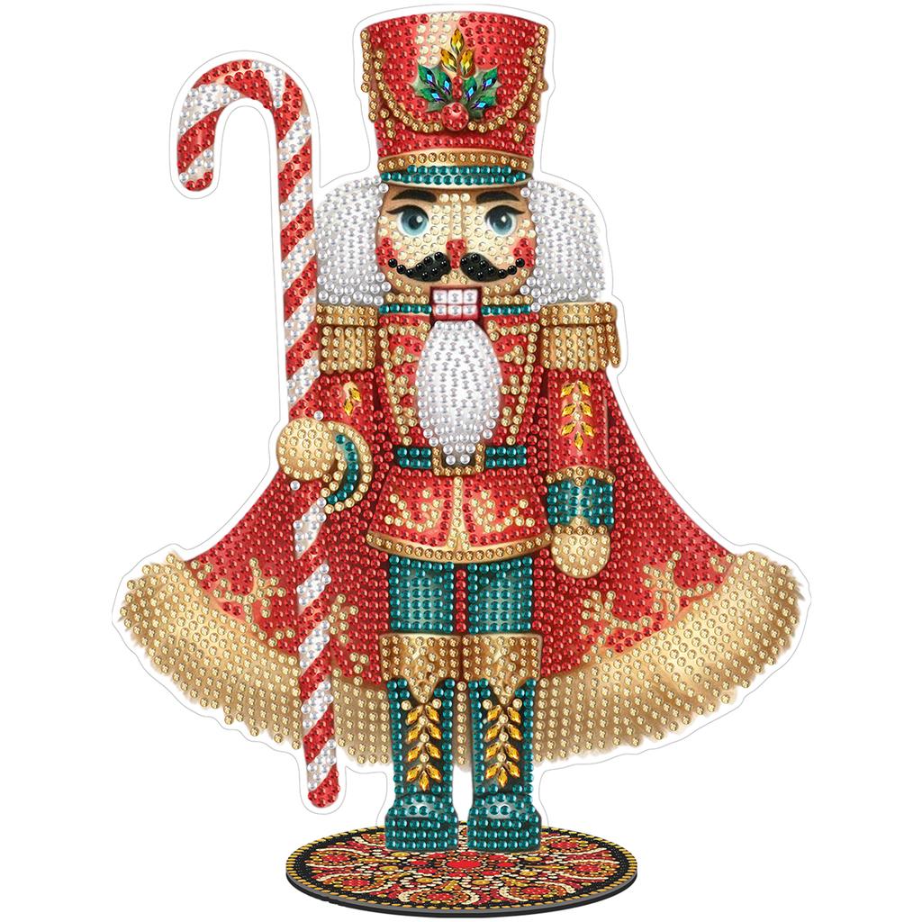 Nutcracker 2D Flat DIY Acrylic Desktop Diamond Art Kits Special Shaped Rhinestone Diamond Art Tabletop Decorations Single-Sided