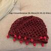 Breathable Hollowed Out Knitted Hat Round Beads Pearl Fringed Crochet Hat Handmade Beret Cap Fashion Headwear