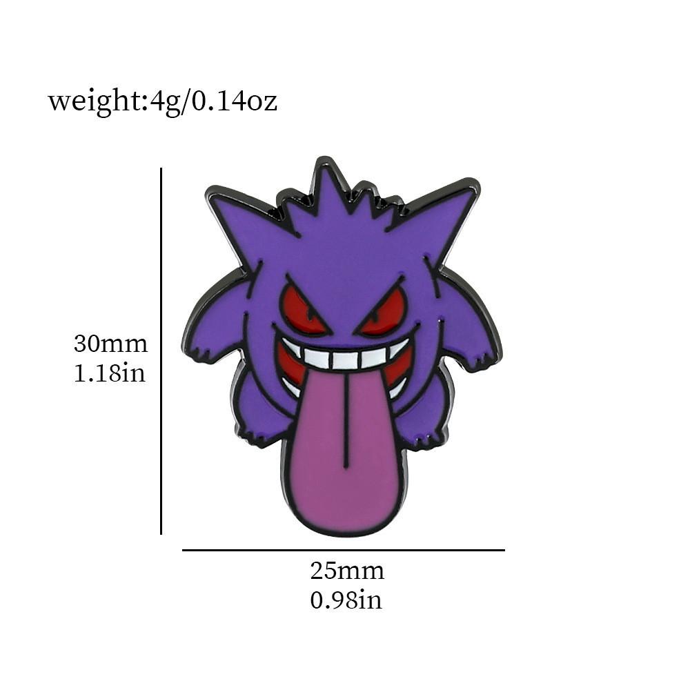Мультяшный Креативный Смешной Покемон Металлический Значок Призрак Яд Карманный Эльф Волшебный Пин