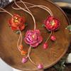 Genuine Leather Blooming Sunflowers Charms Simulation Peony Flower Pendent Exquisite Floral Decor Bag Charm Accessories