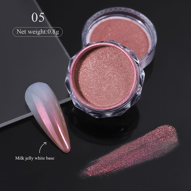 Nail Art Gradual Change Powder Pearlescent Shell Glitter Powder, Versatile Cloud Mist Powder Gradual Change Diy Manicure Polarizer Flour