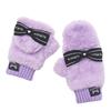 Kids Gloves Mittens Girls Junior Ribbon Lavender Ages 13 and Up [Arisana] 01.