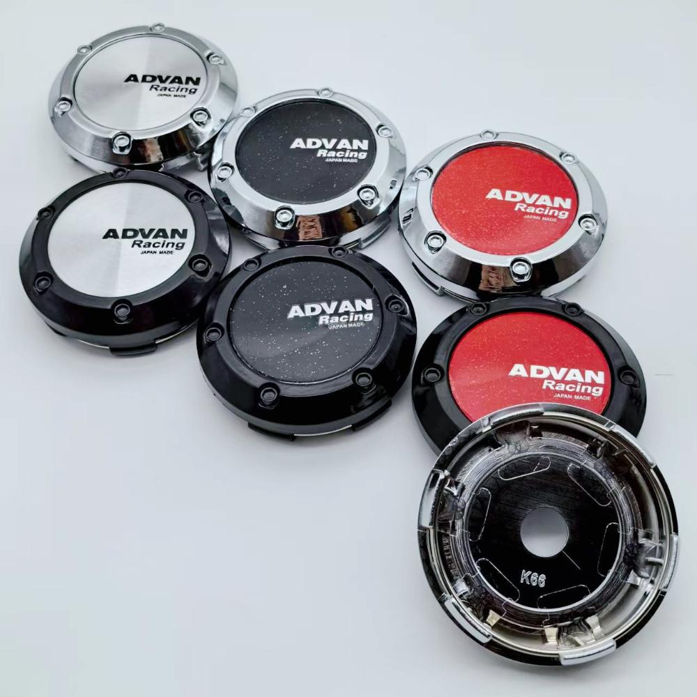 4pcs 66mm Car Wheel Center Caps With Advan Logo Emblem Badge Wheel Hubcaps Rims Hub Center Dust Cover Car Styling Accessories