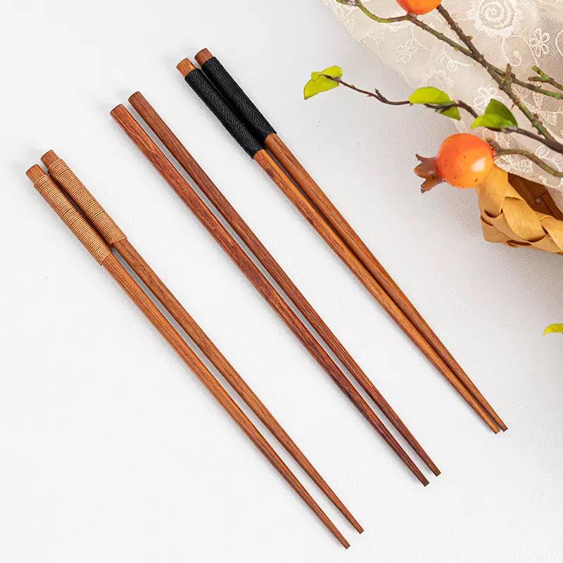 Japanese-Style Wooden Chopsticks, Spoon, and Fork Set with Portable Cloth Bag