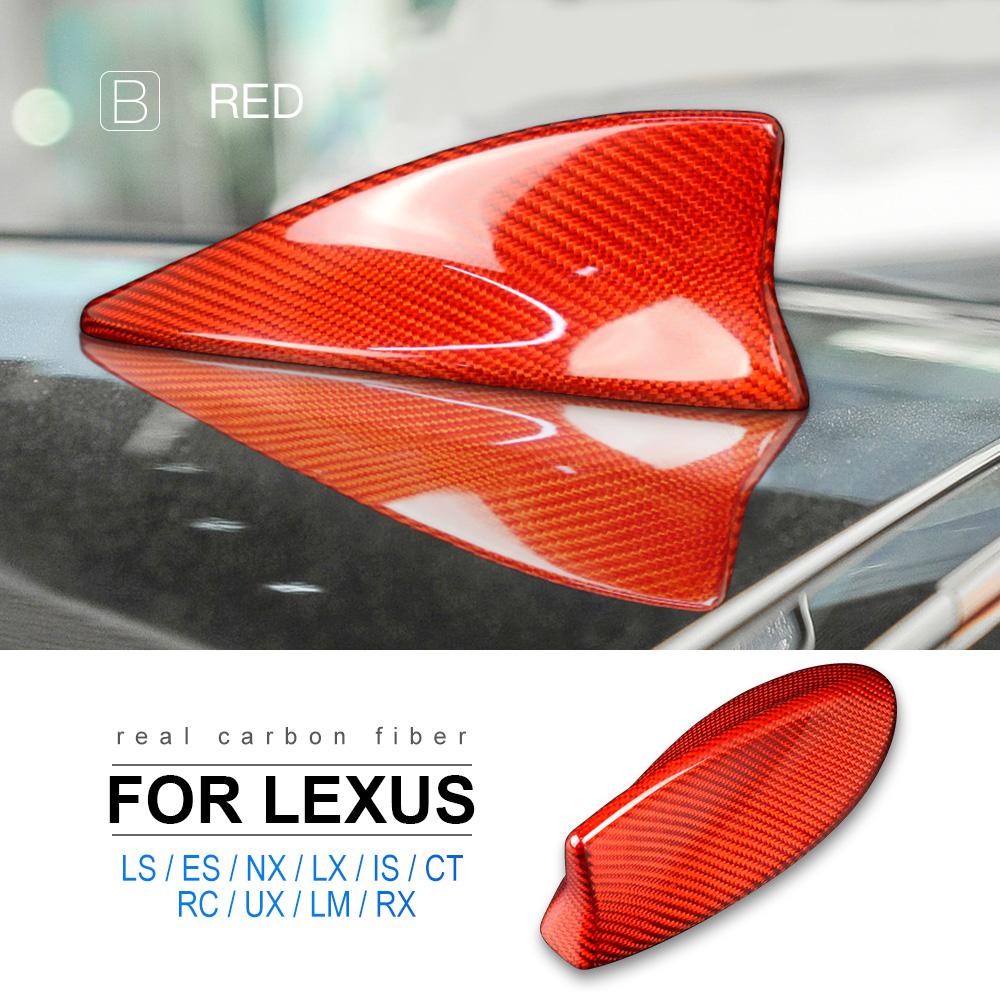 Real Hard Carbon Fiber Car Roof Aerial Shark Fin Antenna for Lexus LS ES LX NX IS250 IS350 CT RC UX LM RX Cover Sticker