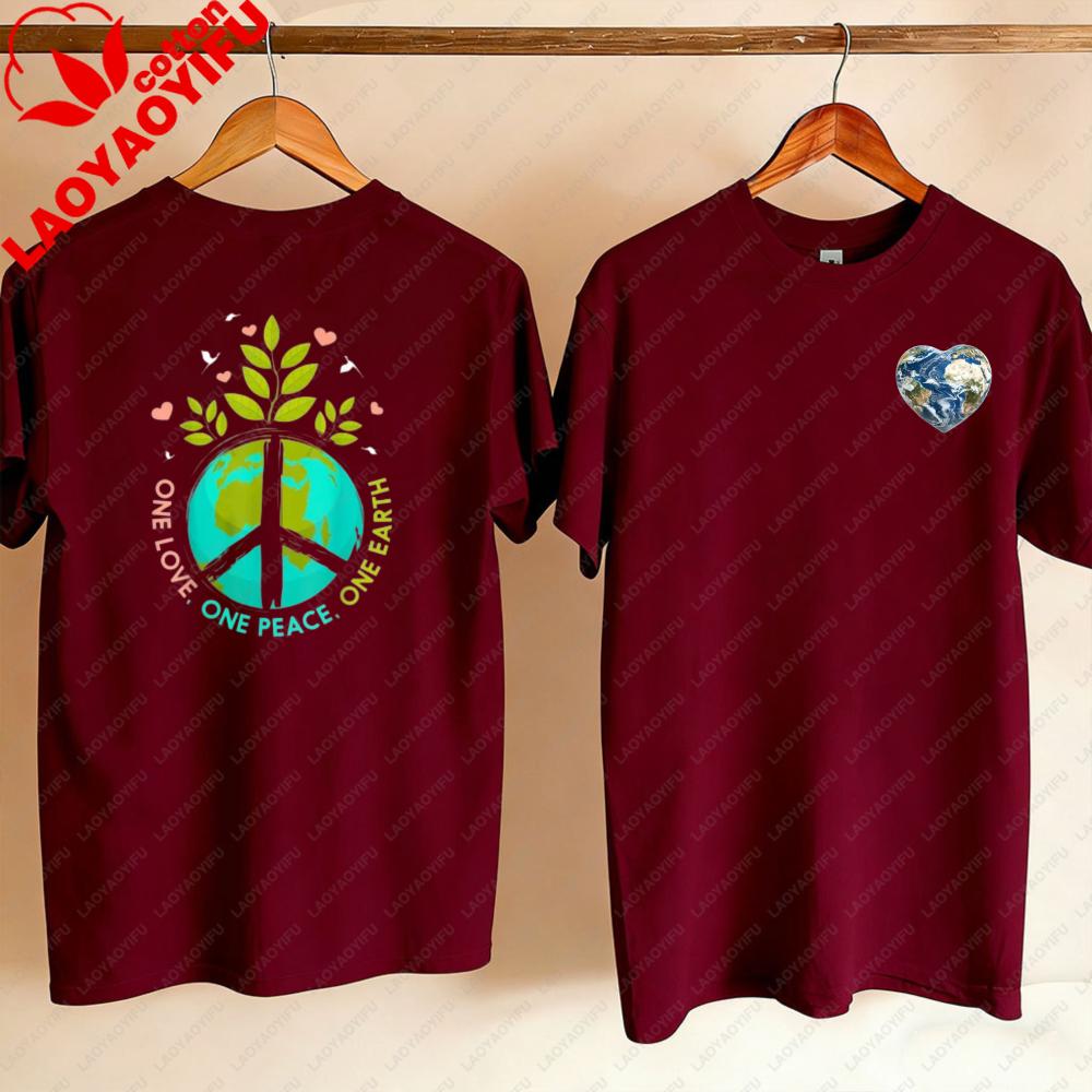 Love World Earth Day Anniversary Peace Hippie Tree Unisex TShirt Gothic Oversized T Shirt Graphic T Shirts WOMEN Clothing Tops